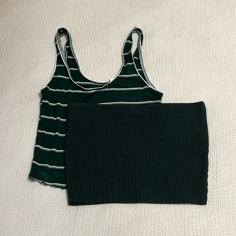 Green tank top and tube top bundle - Picture 1 of 3